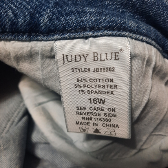 Judy Blue Jeans Womens 16W Blue High Rise Relaxed Fit Straight Leg JB88262 - Picture 13 of 15